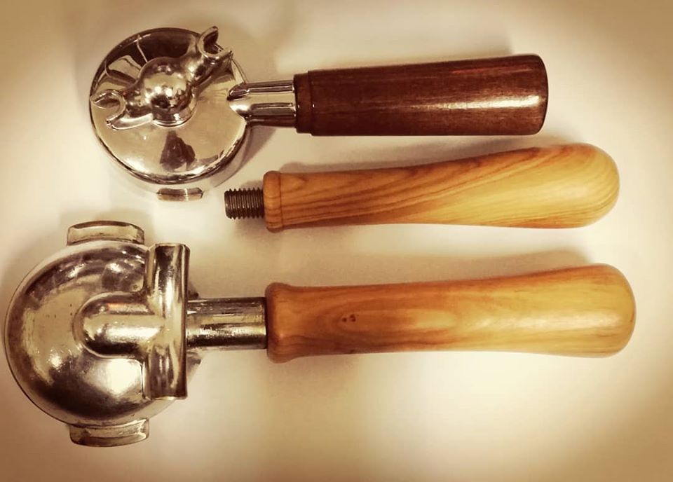 rare wood portafilter handle